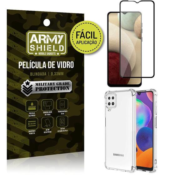 Imagem de Kit Película 3D Fácil Aplicação Galaxy A12 Película 3D + Capa Anti Impacto - Armyshield