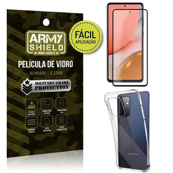 Imagem de Kit Película 3D Fácil Aplicação Galaxy A72 Película 3D + Capa Anti Impacto - Armyshield