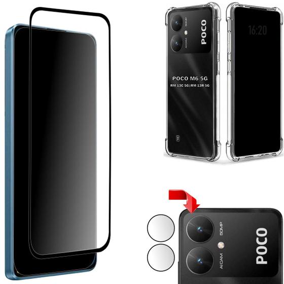 Imagem de Kit Película 3D Vidro para Xiaomi Poco M6 + Película da Câmera + Capinha