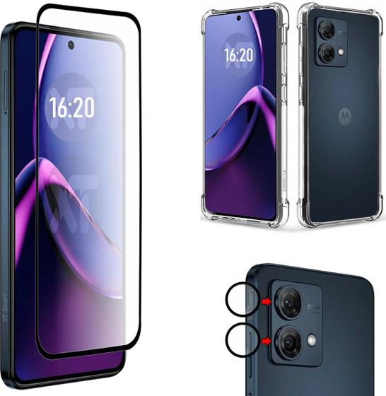 Imagem de Kit Película 3D vidro + Película da Câmera individuais 3d + Case Capinha Para Motorola Moto G84