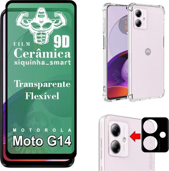 Imagem de KIT Película 9D Para Motorola Moto G14 + Câmera 3d + Capinha Case