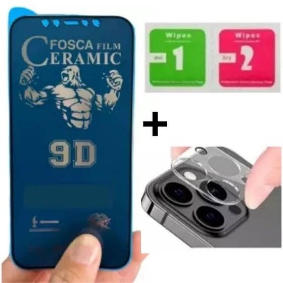 Imagem de Kit Película Cerâmica Fosca + Película Câmera Traseira para Iphone 12