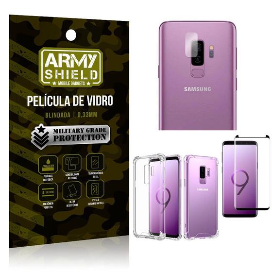 Imagem de Kit Película de Lente + Película de Vidro + Capa Silicone Samsung Galaxy S9 Plus - Armyshield