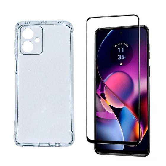 Imagem de Kit Pelicula De Vidro 3d Motorola One Vision Capa Anti Impacto