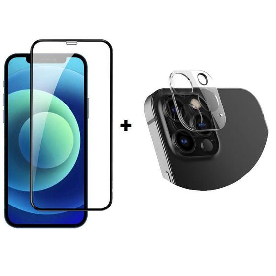 Kit Película de Vidro 3D + Película 3D Para Câmera iPhone 12 Menor preço em Kit Película de Vidro 3D + Película 3D Para Câmera iPhone 12