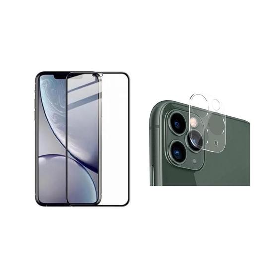 Imagem de Kit Película de Vidro 3D Tela Toda + Película de Vidro Lente Câmera compatível com todos Iphones