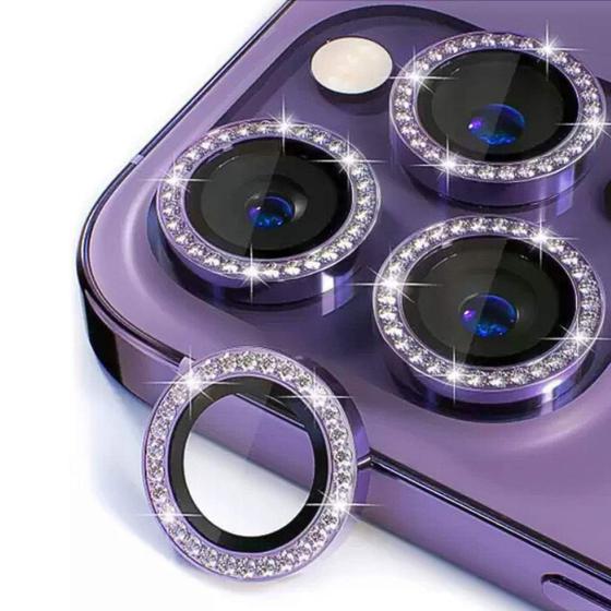 Imagem de Kit Película Para Lentes de Câmera de Iphone c/ Strass