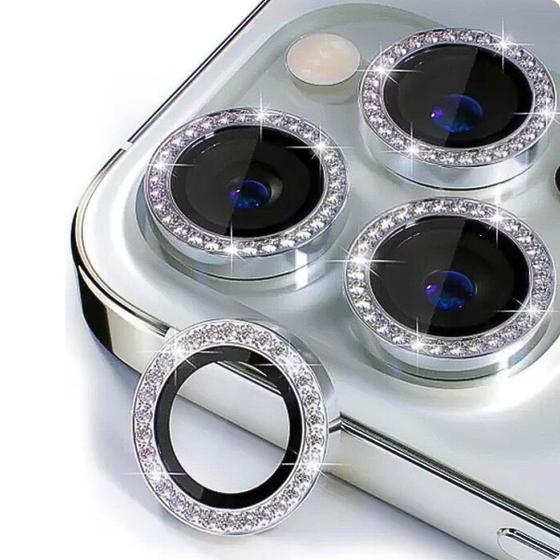 Imagem de Kit Película Para Lentes de Câmera de Iphone c/ Strass