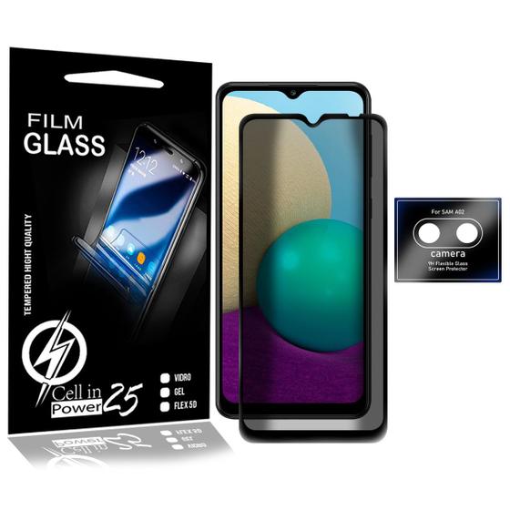 Imagem de Kit Película Privacidade 3d + P. Câmera P/ Galaxy A02 A022 6.5 - Cell In Power25