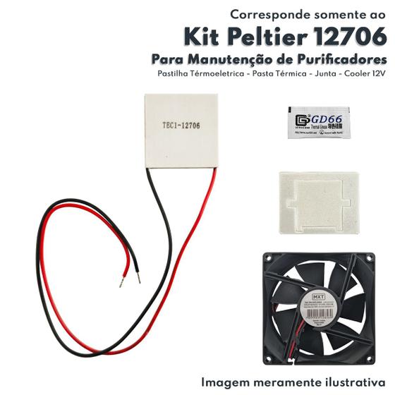 Imagem de Kit Peltier 12706 Cooler 12V Pasta Térmica 5g e Junta Adesiva Para de Purificador de Água - 12706