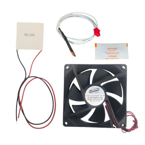 Imagem de Kit Peltier 12706 Sensor de Temperatura Pasta térmica 5g Micro Ventilador Cooler 12V Purificador e Bebedouros