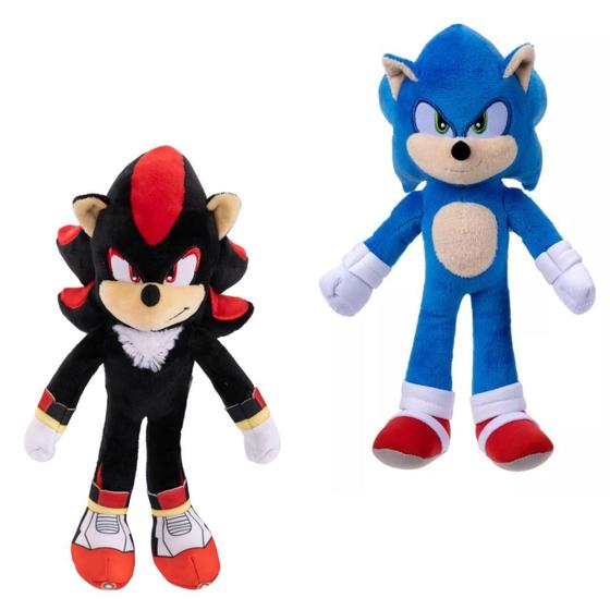 Imagem de Kit Pelúcia Sonic e Shadow 25cm do Filme Sonic 3 -  Sunny