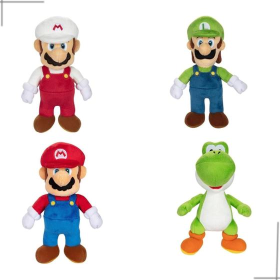 Kit Pelúcia Super Mario - 4 personagens Conjunto de Pelucia - Jakks ...
