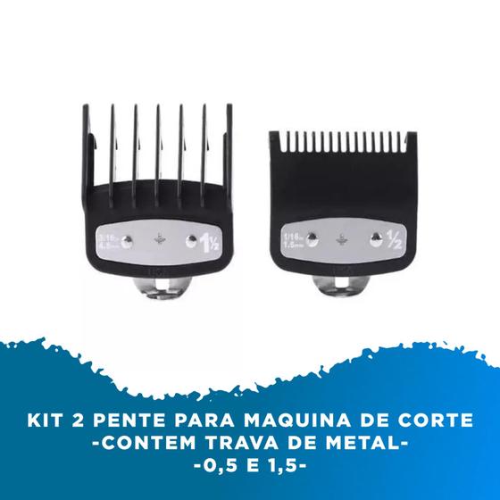 Imagem de Kit Pente Para Maquina de Corte Com Trava De Metal 0.5 e 1.5