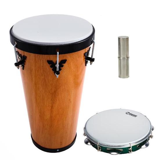 Imagem de Kit Percussão Music Md: Timba + Pandeiro + Ganzá