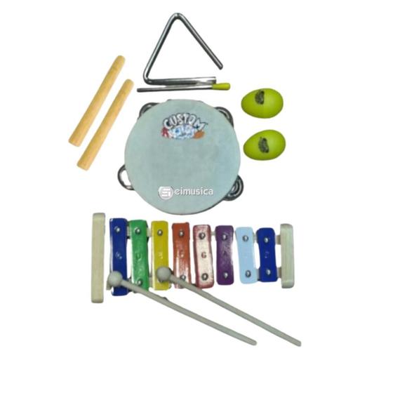 Imagem de Kit Percussão Musicalização Infantil Custom Kids CKPK 4T