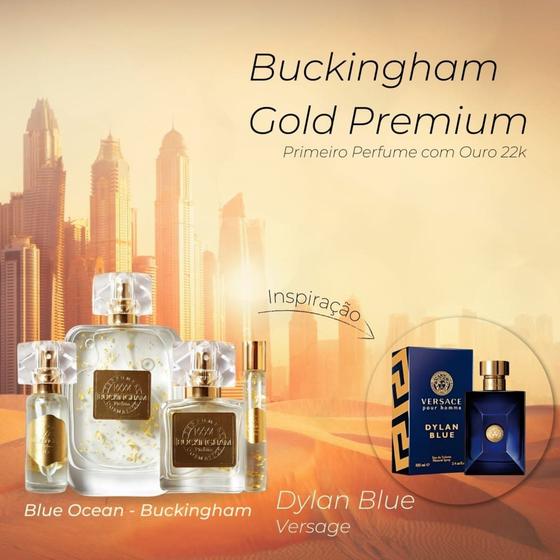 Imagem de Kit Perfume Blue Ocean Parfum Edp 25ml + 10ml Buckingham Gold Premium 22k