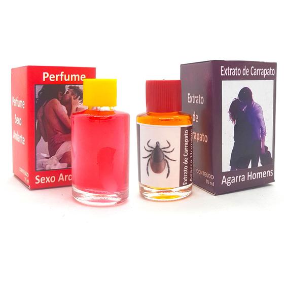 Imagem de Kit Perfume Extrato Carrapato Agarra Homem e Sexo Ardente