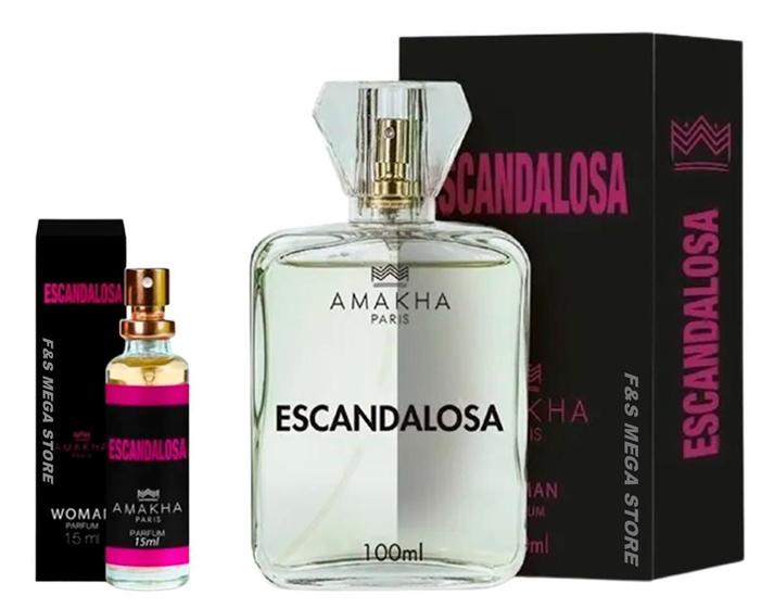 Imagem de Kit Perfume Feminino Escandalosa Amakha Paris 100Ml E 15Ml