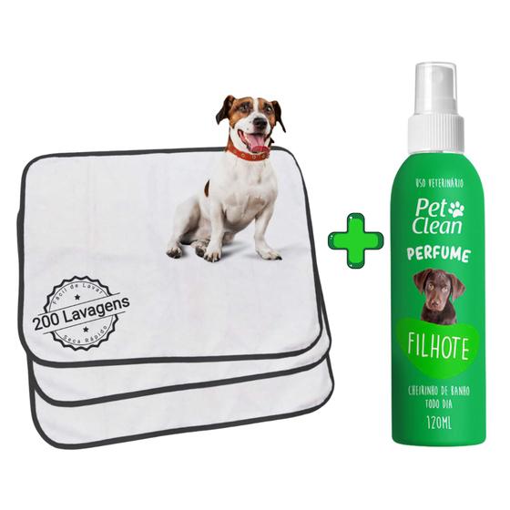 Imagem de Kit Perfume Pet Clean P/Pets 120ml + 9 Tapetes Higiênicos P/Pets