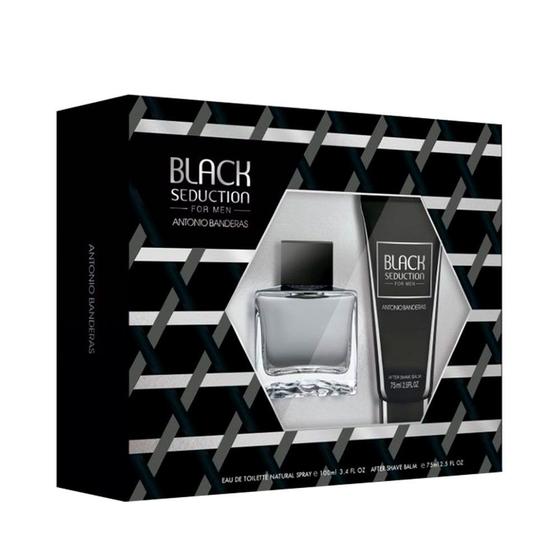 Imagem de Kit Perfume Seduction In Black Masculino Eau De Toilette 100ml + After Shave 75ml