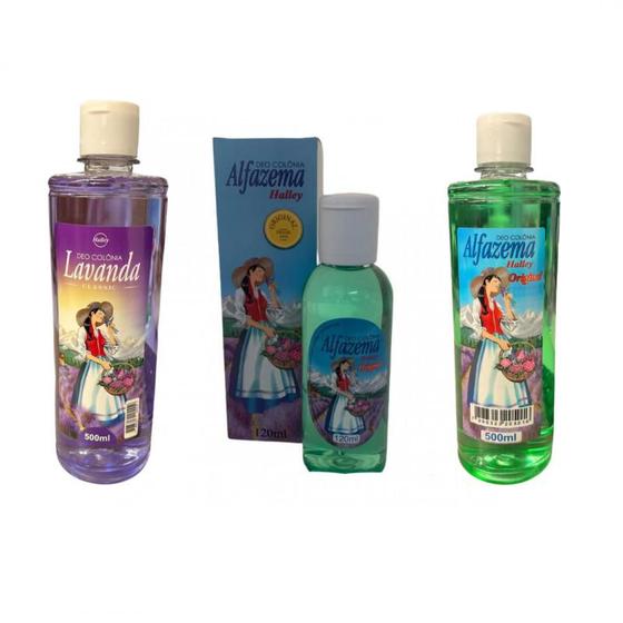 Imagem de Kit Perfumes Alfazema 500ml + Lavanda 500ml + Alfazema 120ml