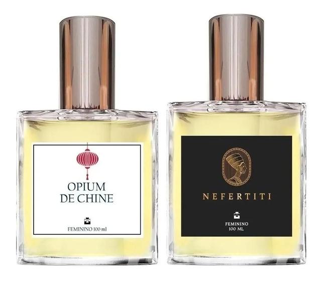 Imagem de Kit Perfumes Opium Chine + Nefertiti + Brinco 4mm