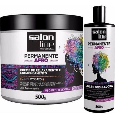 Imagem de Kit Permanente Afro 2 Produtos Salon Line creme loção