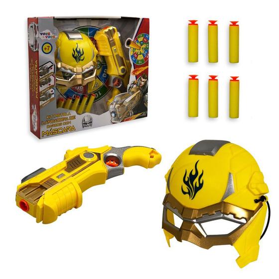 Imagem de Kit Personagem Pistola Lançadora Dardos com Máscara Amarelo