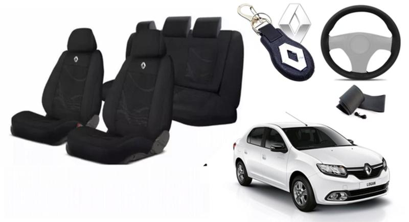 Imagem de Kit Personalizado Premium Logan 2008-2017 + Volante + Chaveiro