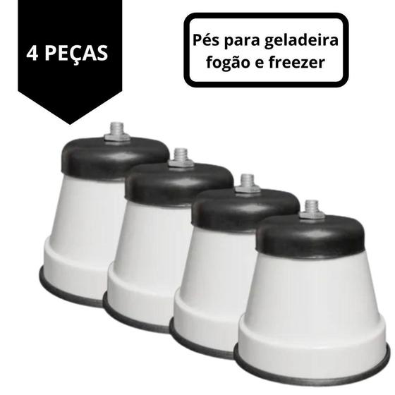 Imagem de Kit Pes Premium Fogao Geladeira Freezer Rodinhas Universal 4Pçs - POLITEX