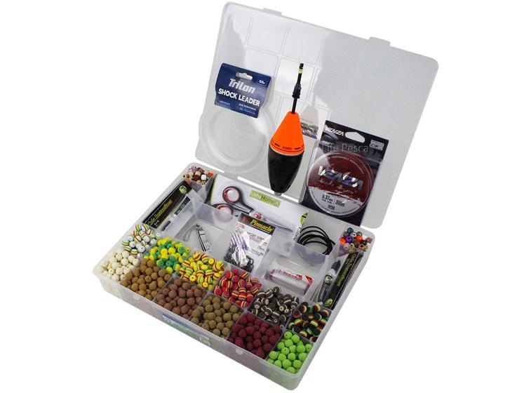 Imagem de Kit Pesca 720 Evas Formato Ração (12mm) + 200 Miçangas + Estojo G + Acessórios