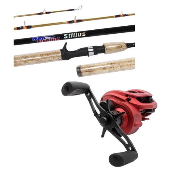 Imagem de Kit Pesca Carretilha Maruri RedX + Vara Stillus 2,10m 20-40 Lb Inteiriça