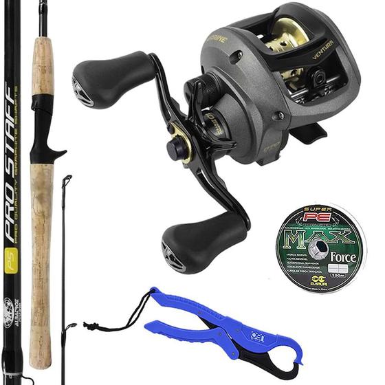 Imagem de Kit Pesca Carretilha New VT10 com Vara Pro Staff 1,68mts Linha Multi e Alicate Flutuante