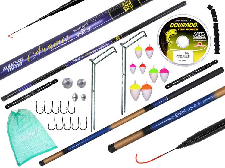Kit Pesca Com 2 Varas Telescópicas (2,10m e 2,70m) + Acessórios (Ref. 130) Menor preço em Kit Pesca Com 2 Varas Telescópicas (2,10m e 2,70m) + Acessórios (Ref. 130)