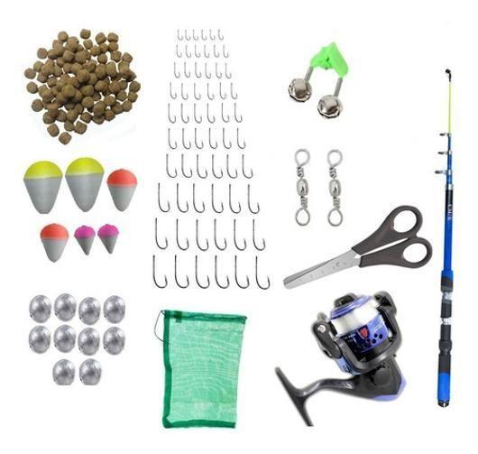 Imagem de Kit Pesca Completo Vara 1,70 Mts + Molinete Linha + Itens