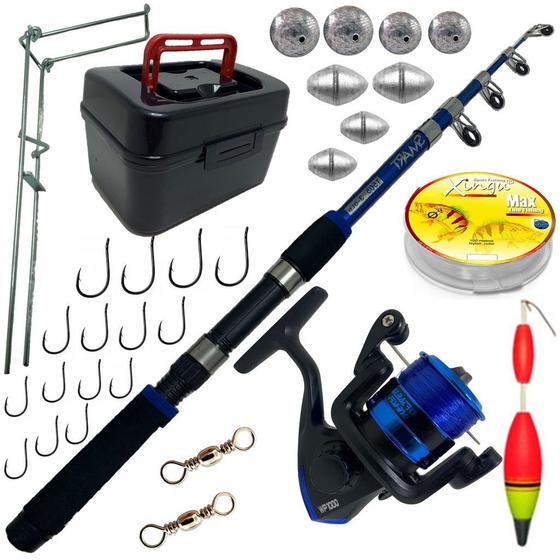 Kit Pesca Pescaria Completo Vara Molinete Anzol 57 Itens Menor preço em Kit Pesca Pescaria Completo Vara Molinete Anzol 57 Itens