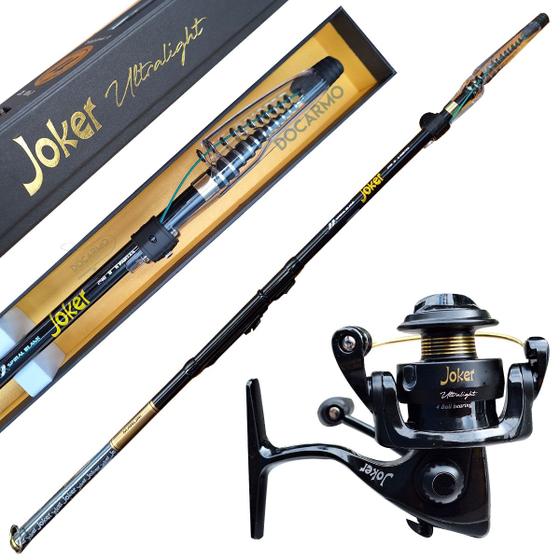 Imagem de Kit Pesca Ultralight Vara Joker Black 2,40m Molinete Joker Vara Telescópica Maruri p Tilápia Piau