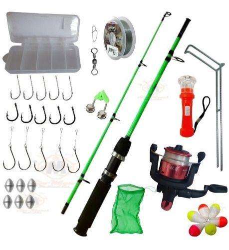 Imagem de Kit Pesca Vara 1,35m + Molinete C/ Linha + Caixa Com 36 Iten