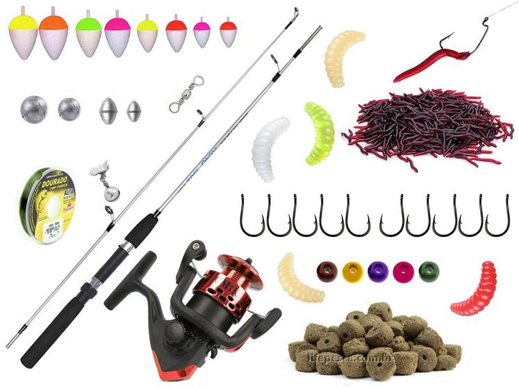 Imagem de Kit Pesca Vara Para Molinete 1,50m + Molinete + Acessórios (Ref. 72)