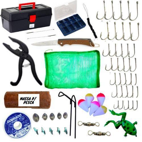 Imagem de Kit Pescador Caixa Com Acessórios Pronto Para Uso Com Massa
