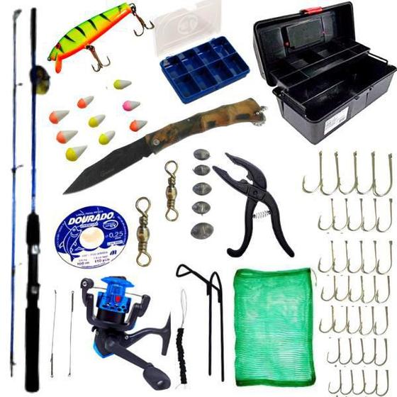 Imagem de Kit Pescaria Com Material De Pesca Completo Vara Molinete