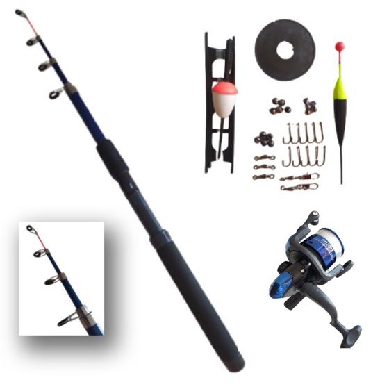 Kit Pescaria Completa Com Vara Molinete com linha + Acessórios de Pesca Menor preço em Kit Pescaria Completa Com Vara Molinete com linha + Acessórios de Pesca