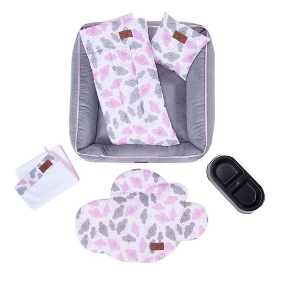 Imagem de Kit Pet Cama Colchonete Toalha 6 Peças M Rosa 60x60 Noblesse - Casa Com Amor