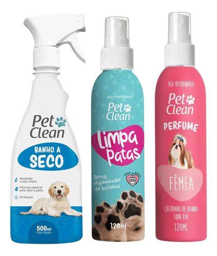 Imagem de Kit Pet Clean para Cães Cachorros - Banho A Seco 500 Ml + Limpa Patas + Perfume Pet