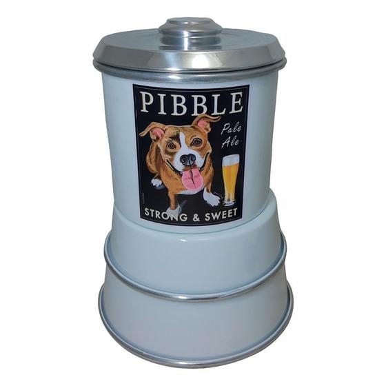 Imagem de Kit Pet Comedouro + Pote de Ração Modelo Dog Pitbull Aluminio