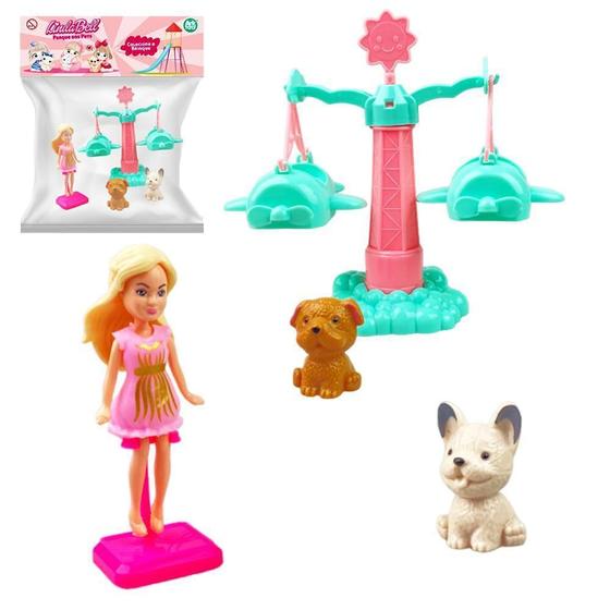 Imagem de Kit Pet Parque Diversao Cachorro + Boneca Acessorio 6 Pecas