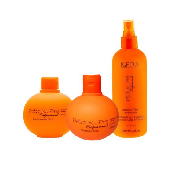 Imagem de Kit Petit Teen KPro 1 Shampoo 240ml 1 Condicionador 230ml 1 Spray Leave In 200ml