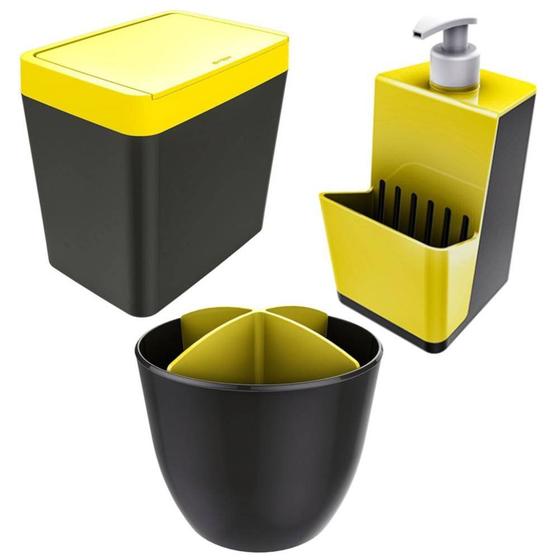 Kit Pia Cozinha Dispenser + Porta Talher + Lixeira - Chumbo é boa?