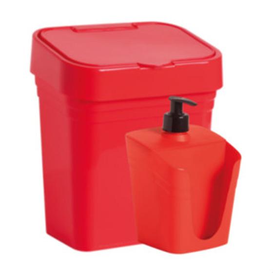 Imagem de Kit Pia de cozinha Lixeira 2,8L + Porta detergente e bucha Envio em 24 horas Cores variadas